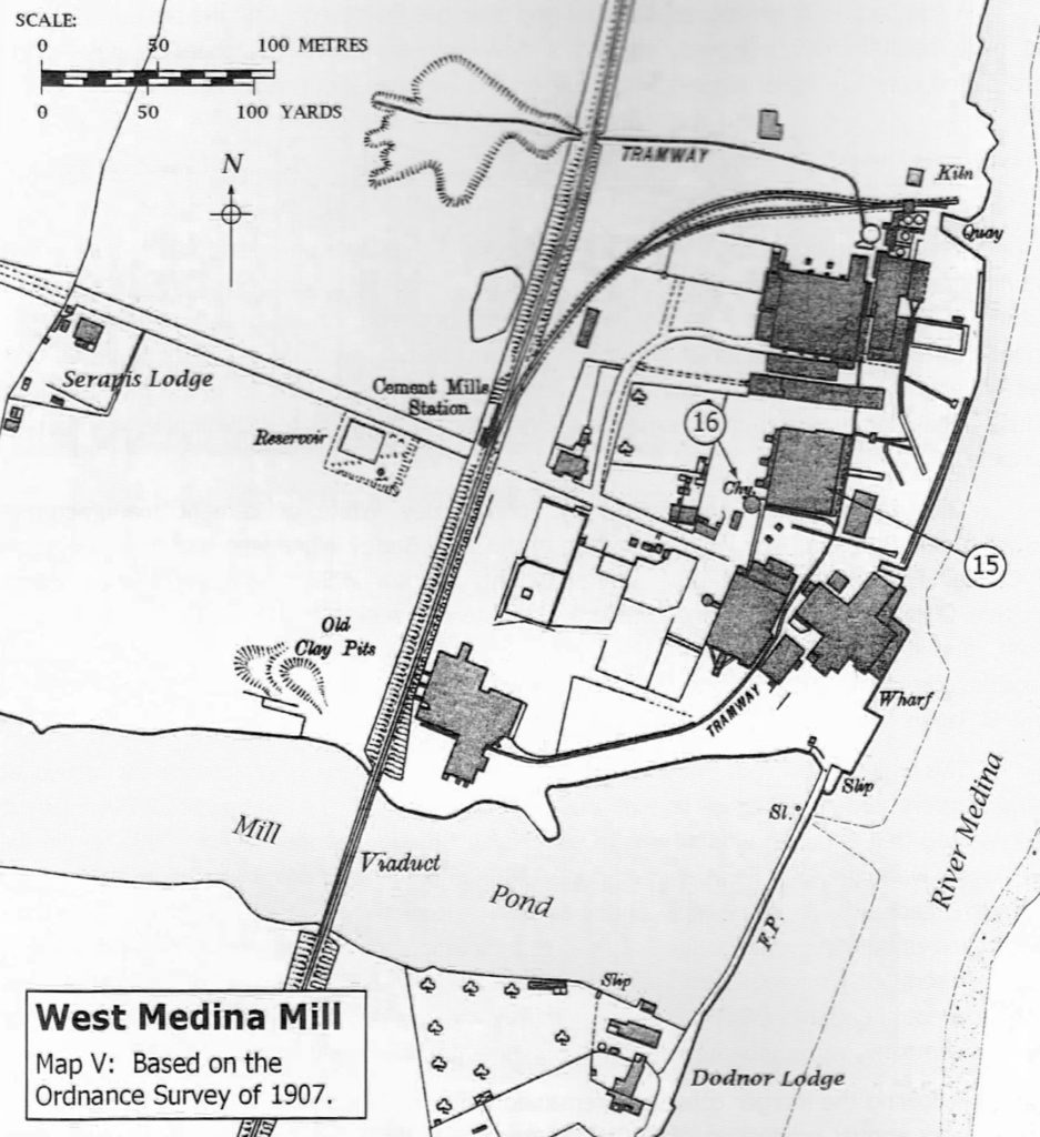 Based on the 1907 OS map showing the West Medina Mills Cement works